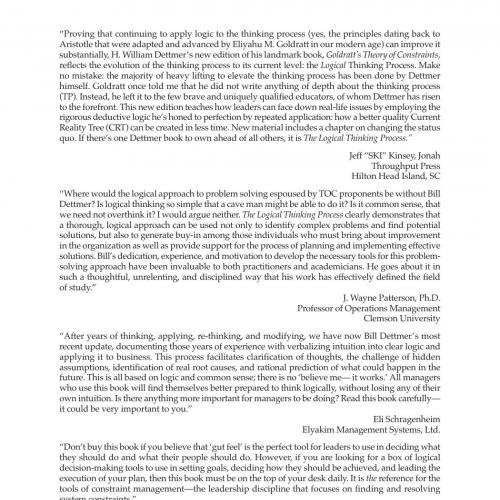 Logical Thinking Process A Systems Approach to Complex Problem Solving, The