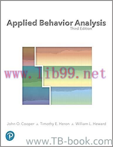 Applied Behavior Analysis 3rd Edition by John O. Cooper 课本