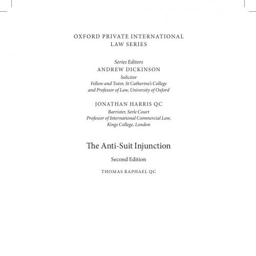 Anti-Suit Injunction 2th - By Thomas Raphael QC 120Yuan , The