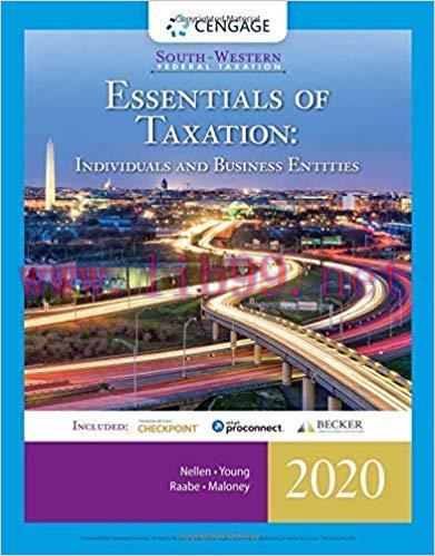 (PDF)South-Western Federal Taxation 2020: Essentials of Taxation: Individuals and Business Enti...