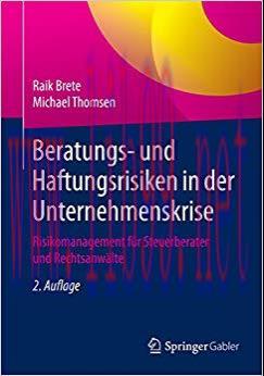 (PDF)Beratungs- und Haftungsrisiken in der Unternehmenskrise: Risikomanagement für Steuerberate...