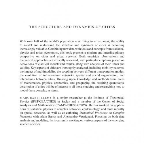 CUP The Structure and Dynamics of Cities 1107109175