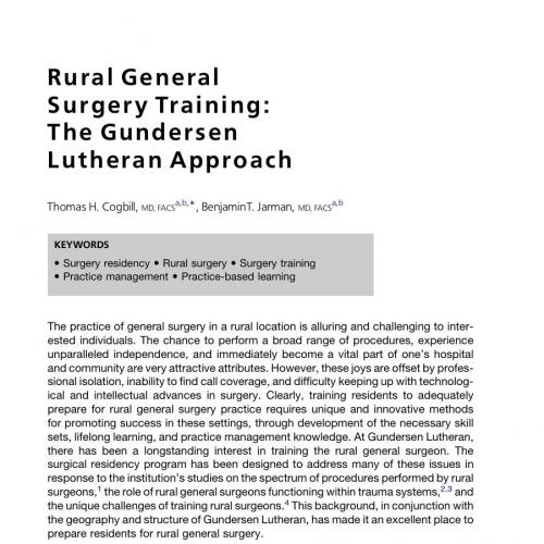 Rural General Surgery Training_ The Gundersen Lutheran Approach
