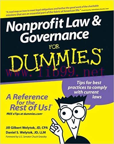 Nonprofit Law and Governance For Dummies 1st Edition,