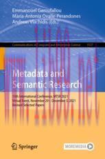 [PDF]Metadata and Semantic Research: 15th International Conference, MTSR 2021, Virtual Event, N...