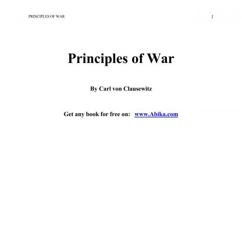 Principles of War by Carl von Clausewitz