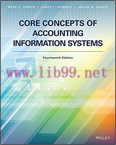 Core Concepts of Accounting Information Systems, 14th Edition by Mark G. Simkin 答案