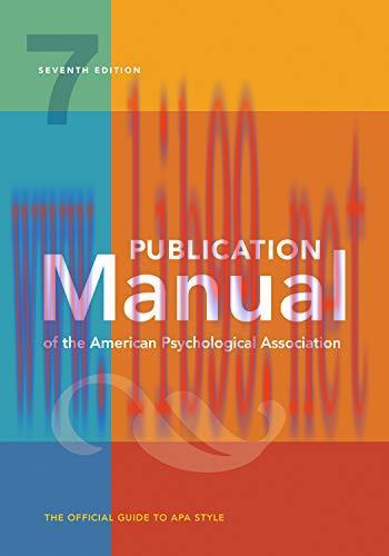 [AME]Publication Manual of the American Psychological Association: 7th Edition, 2020 Copyright ...