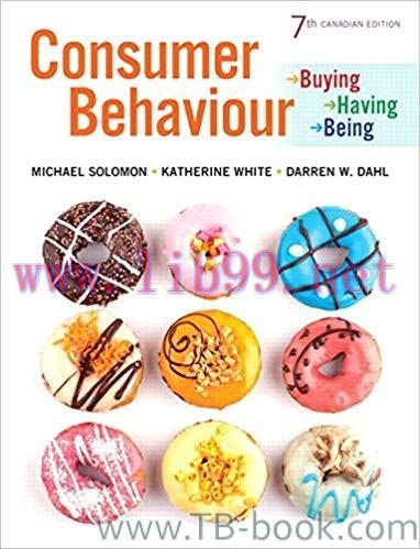 (PDF)Consumer Behaviour: Buying, Having, and Being, 7th Canadian Edition by Michael Solomon