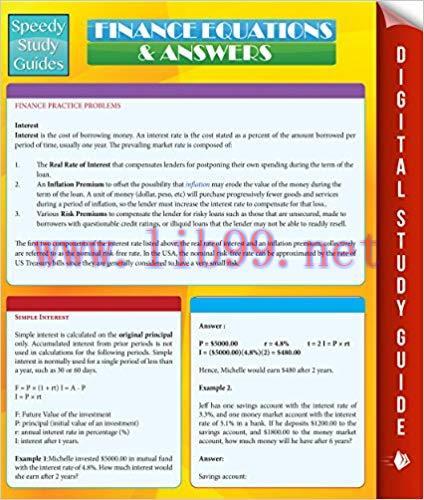 (PDF)Finance Equations & Answers (Speedy Study Guides)