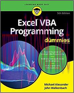 Excel VBA Programming For Dummies (For Dummies (Computer/Tech)) 5th Edition,