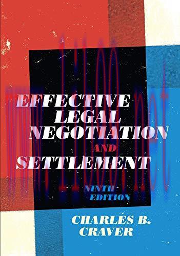 (PDF)Effective Legal Negotiation and Settlement, Ninth Edition