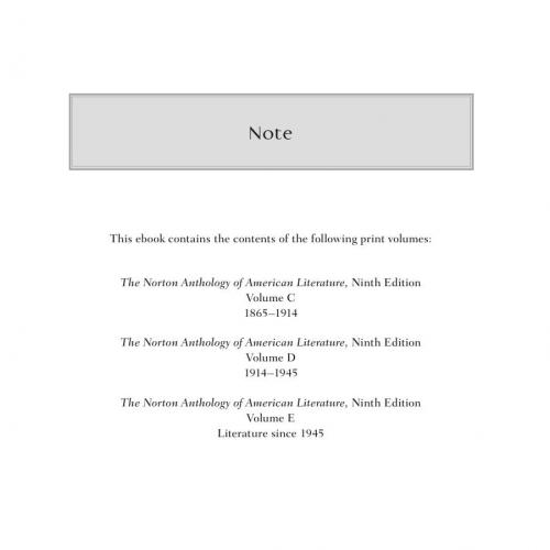 Norton Anthology of American Literature 9th Edition V2, The