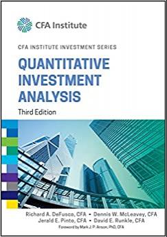 (PDF)Quantitative Investment Analysis (CFA Institute Investment Series)