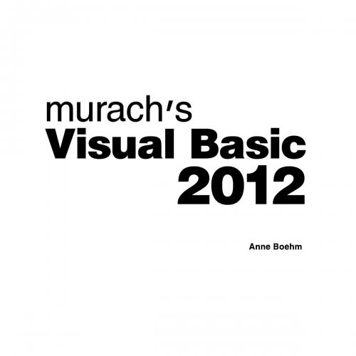 Murach Murachs Visual Basic 2012 5th Edition