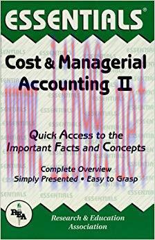 (PDF)Cost & Managerial Accounting II Essentials (Essentials Study Guides Book 2)