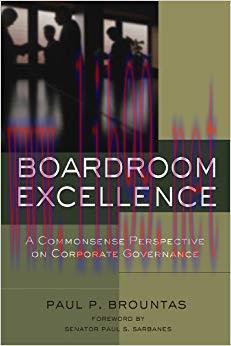 (PDF)Boardroom Excellence: A Common Sense Perspective on Corporate Governance 1st Edition