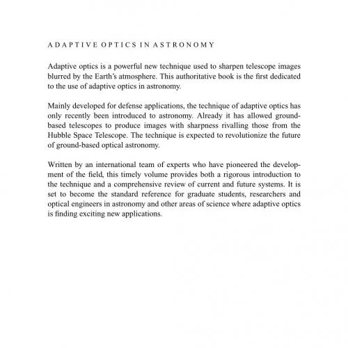 Adaptive Optics in Astronomy