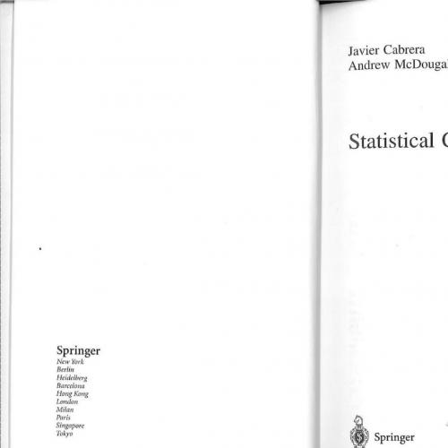 Statistical Consulting by Javier Cabrera, Andrew McDougall