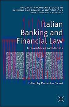 (PDF)Italian Banking and Financial Law: Intermediaries and Markets (Palgrave Macmillan Studies ...