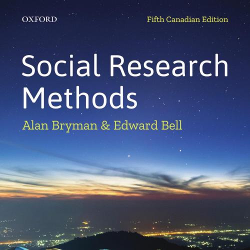 Social Research Methods 5th Canadian Edition By Alan Bryman 120Yuan