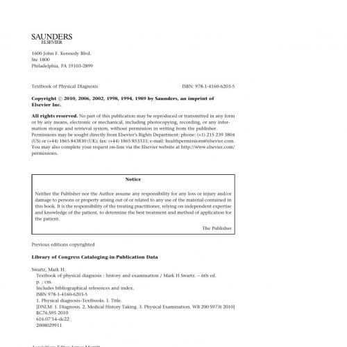 Textbook of Physical Diagnosis-History and Examination,6th Edition