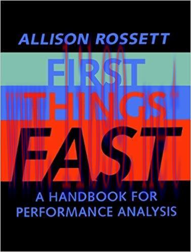 (PDF)First Things Fast: A Handbook for Performance Analysis 1st Edition