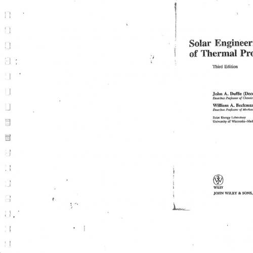 Solar Engineering of Thermal Processes 3rd Edition