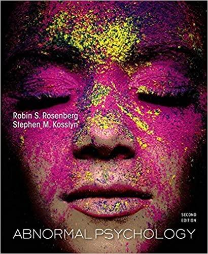 (Test Bank)Abnormal Psychology 2nd Edition by Robin Rosenberg , Stephen Kosslyn .zip