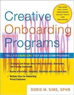 (PDF)Creative Onboarding Programs: Tools for Energizing Your Orientation Program 2nd Edition