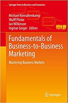 (PDF)Fundamentals of Business-to-Business Marketing Mastering Business Markets (Springer Texts ...