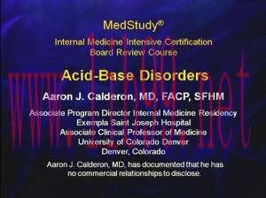 [AME]Medstudy Board Review 2014 Videos: Acid-Base Disorders