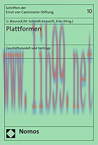 (PDF)Plattformen: Gesch&auml;ftsmodell und Vertr&auml;ge (Schriften der Ernst von Caemmerer Stiftung 10) ...