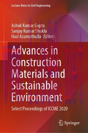 Advances in Construction Materials and Sustainable Environment