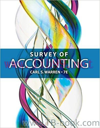 Survey of Accounting 7th Edition by Carl Warren 课本