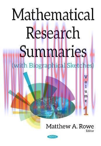 [FOX-Ebook]Mathematical Research Summaries With Biographical Sketches, Volume 1