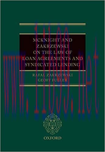 (PDF)McKnight and Zakrzewski on The Law of Loan Agreements and Syndicated Lending