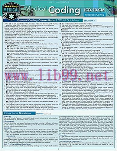 (PDF)Medical Coding ICD-10-CM: a QuickStudy Laminated Reference Guide
