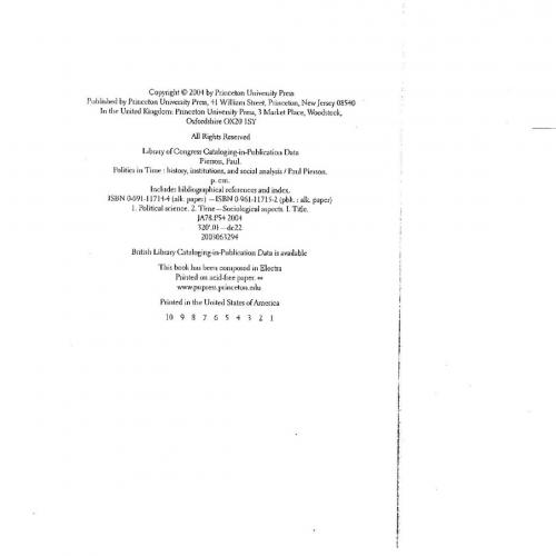 Politics in Time_ History, Institutions, and Social Analysis