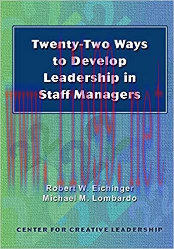 (PDF)Twenty-Two Ways to Develop Leadership in Staff Managers (Putting Ideas Into Action)