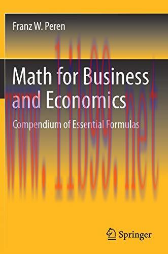 [FOX-Ebook]Math for Business and Economics: Compendium of Essential Formulas