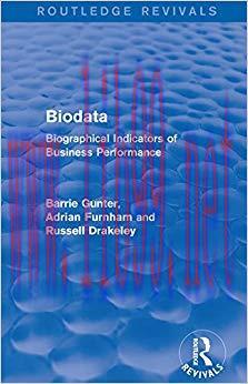(PDF)Biodata (Routledge Revivals): Biographical Indicators of Business Performance 1st Edition