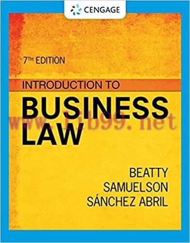 [PDF]Introduction to Business Law 7th Edition [Jeffrey F. Beatty]