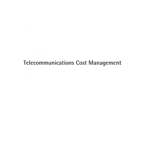 Telecommunications Cost Management (Artech House Telecommunications Library)