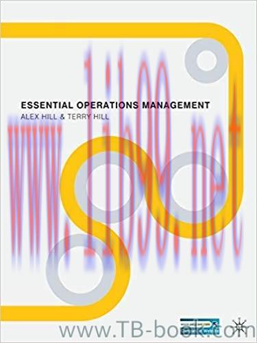 Essential Operations Management 2011 Edition by Alex Hill 课本
