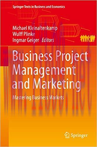 (PDF)Business Project Management and Marketing: Mastering Business Markets (Springer Texts in B...