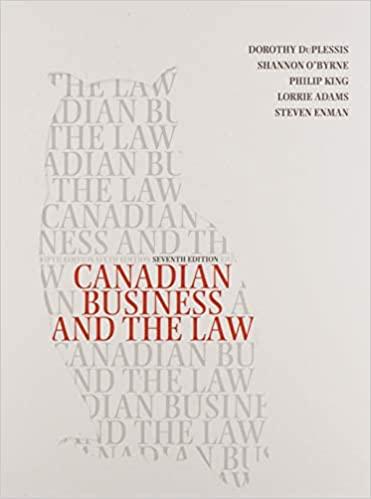 Canadian Business and the Law 7th Canadian Edition