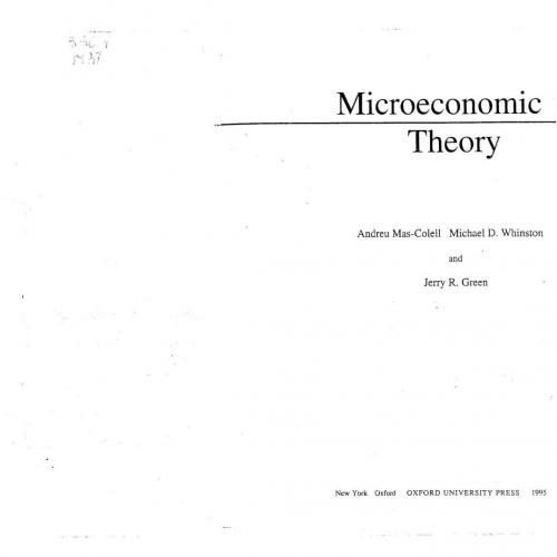 Microeconomic theory - Wei Zhi