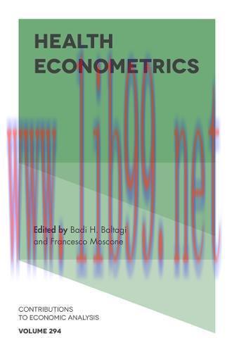 [AME]Health Econometrics (Contributions to Economic Analysis) (Original PDF)