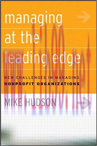 (PDF)Managing at the Leading Edge: New Challenges in Managing Nonprofit Organizations 1st Editi...